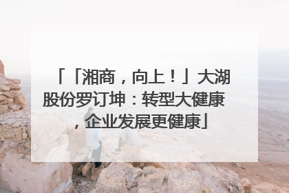 「湘商，向上！」大湖股份罗订坤：转型大健康，企业发展更健康