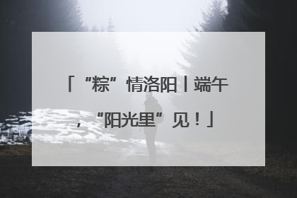 “粽”情洛阳丨端午，“阳光里”见！