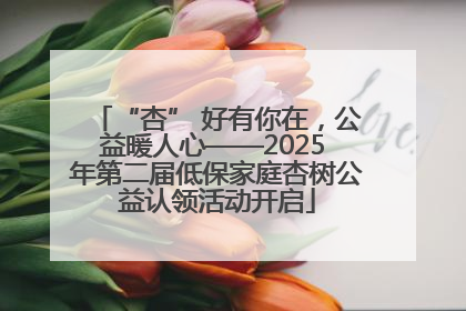“杏” 好有你在，公益暖人心——2025 年第二届低保家庭杏树公益认领活动开启