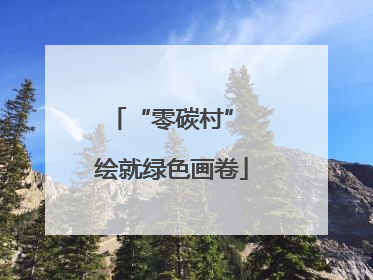 “零碳村” 绘就绿色画卷