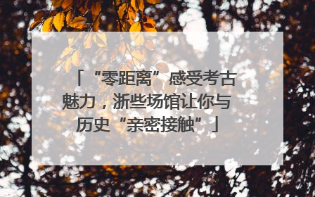 “零距离”感受考古魅力，浙些场馆让你与历史“亲密接触”