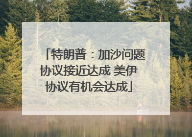 特朗普：加沙问题协议接近达成 美伊协议有机会达成