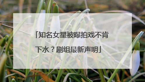 知名女星被曝拍戏不肯下水？剧组最新声明