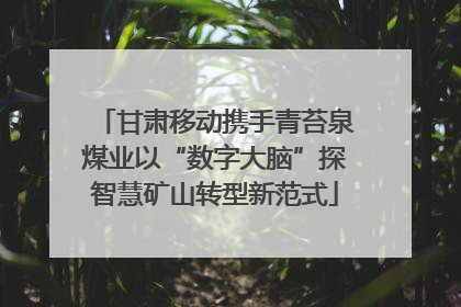 甘肃移动携手青苔泉煤业以“数字大脑”探智慧矿山转型新范式
