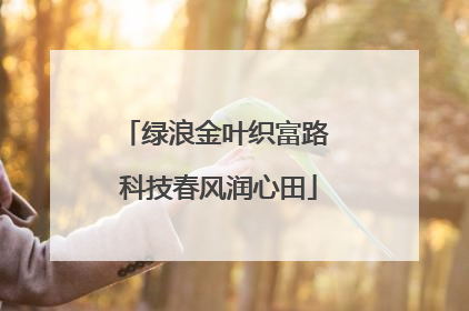 绿浪金叶织富路 科技春风润心田