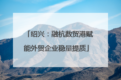 绍兴：融杭数贸港赋能外贸企业稳量提质