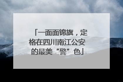 一面面锦旗，定格在四川南江公安的最美“警”色