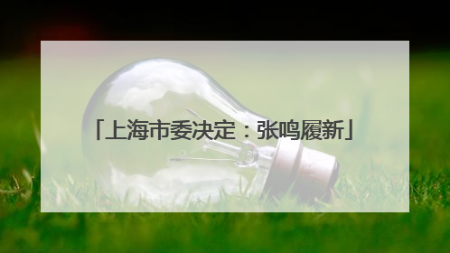 上海市委决定：张鸣履新