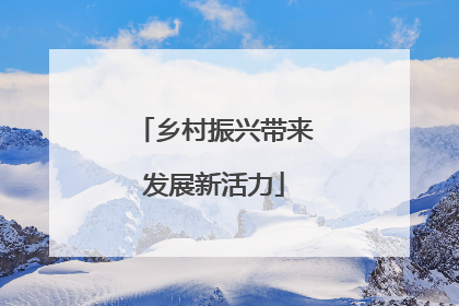 乡村振兴带来发展新活力