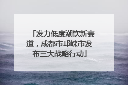 发力低度潮饮新赛道，成都市邛崃市发布三大战略行动