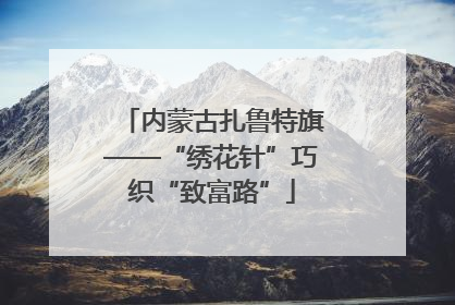 内蒙古扎鲁特旗——“绣花针”巧织“致富路”