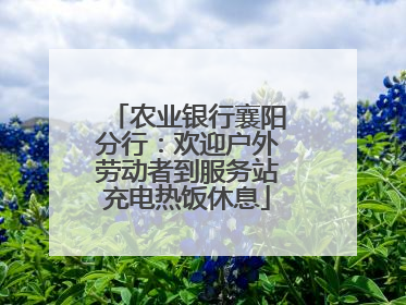 农业银行襄阳分行：欢迎户外劳动者到服务站充电热饭休息