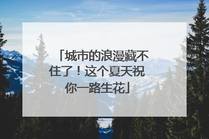 城市的浪漫藏不住了！这个夏天祝你一路生花