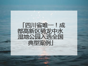 四川省唯一！成都高新区骑龙中水湿地公园入选全国典型案例