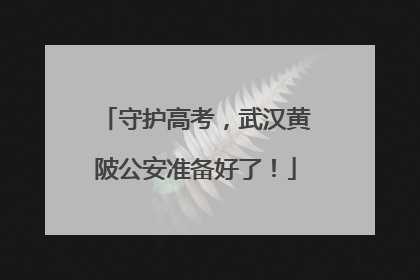 守护高考，武汉黄陂公安准备好了！