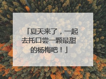 夏天来了，一起去托口尝一颗最甜的杨梅吧！