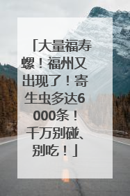 大量福寿螺！福州又出现了！寄生虫多达6000条！千万别碰、别吃！
