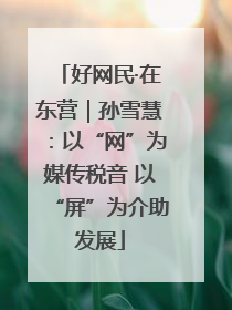 好网民·在东营｜孙雪慧：以“网”为媒传税音 以“屏”为介助发展