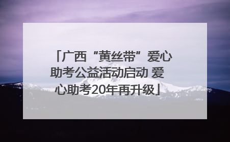广西“黄丝带”爱心助考公益活动启动 爱心助考20年再升级