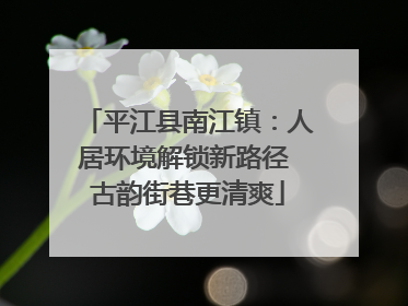 平江县南江镇：人居环境解锁新路径 古韵街巷更清爽