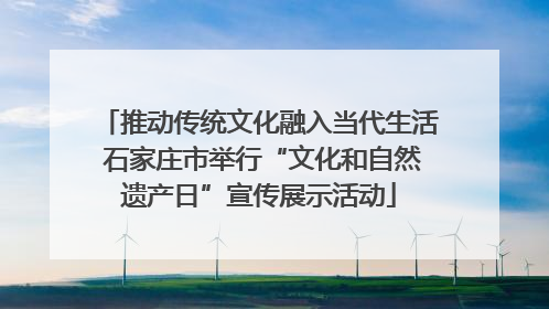推动传统文化融入当代生活 石家庄市举行“文化和自然遗产日”宣传展示活动