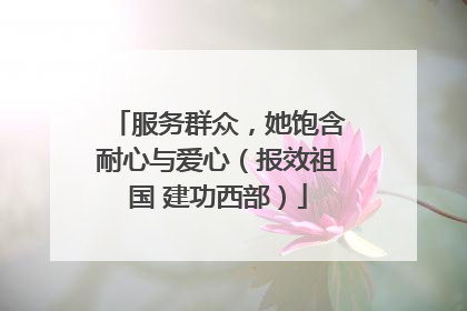 服务群众，她饱含耐心与爱心（报效祖国 建功西部）