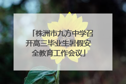 株洲市九方中学召开高三毕业生暑假安全教育工作会议