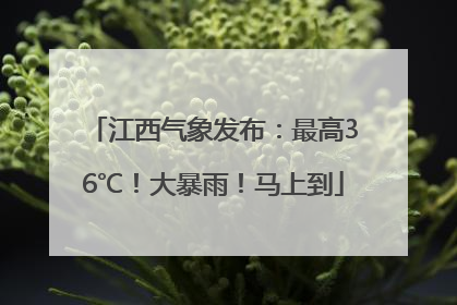江西气象发布：最高36℃！大暴雨！马上到