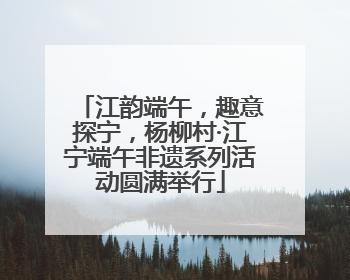 江韵端午，趣意探宁，杨柳村·江宁端午非遗系列活动圆满举行