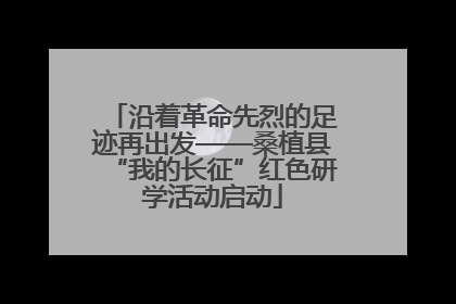 沿着革命先烈的足迹再出发——桑植县“我的长征”红色研学活动启动