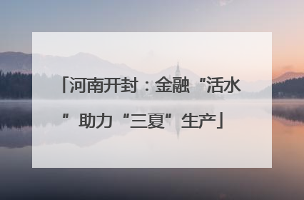 河南开封：金融“活水”助力“三夏”生产