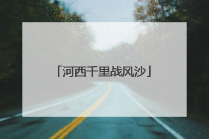 河西千里战风沙