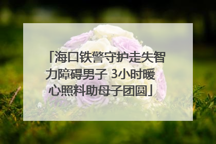 海口铁警守护走失智力障碍男子 3小时暖心照料助母子团圆