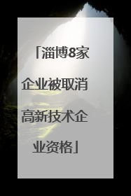 淄博8家企业被取消高新技术企业资格
