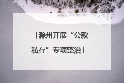 滁州开展“公款私存”专项整治