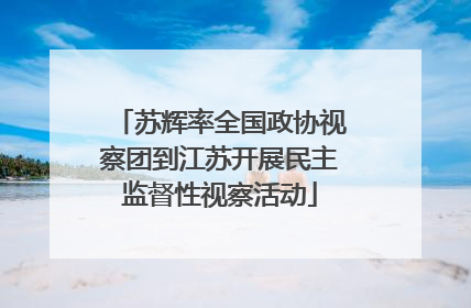 苏辉率全国政协视察团到江苏开展民主监督性视察活动