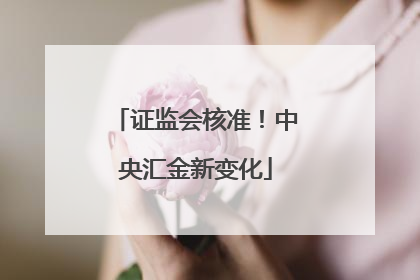 证监会核准！中央汇金新变化