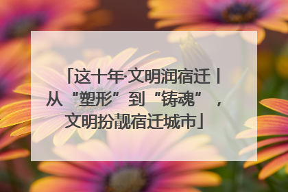 这十年·文明润宿迁丨从“塑形”到“铸魂”，文明扮靓宿迁城市