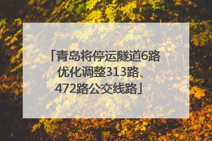 青岛将停运隧道6路 优化调整313路、472路公交线路
