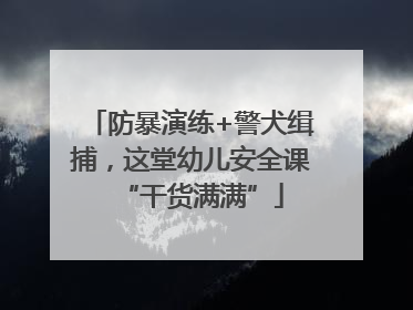 防暴演练+警犬缉捕，这堂幼儿安全课“干货满满”