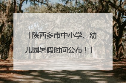 陕西多市中小学、幼儿园暑假时间公布！