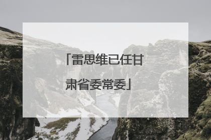 雷思维已任甘肃省委常委