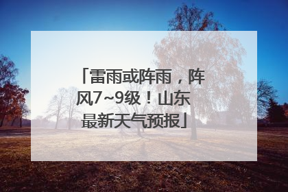 雷雨或阵雨，阵风7~9级！山东最新天气预报