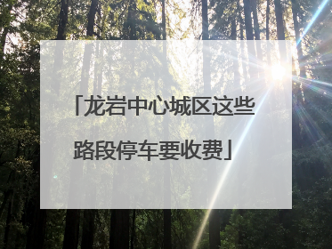 龙岩中心城区这些路段停车要收费