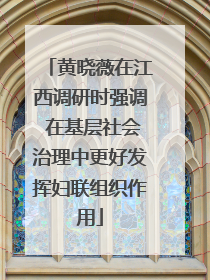 黄晓薇在江西调研时强调 在基层社会治理中更好发挥妇联组织作用