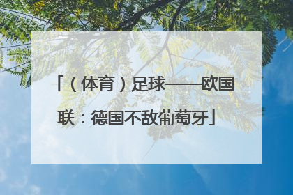 （体育）足球——欧国联：德国不敌葡萄牙