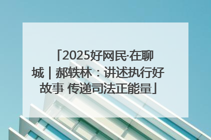 2025好网民·在聊城｜郝轶林：讲述执行好故事 传递司法正能量