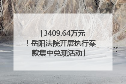 3409.64万元！岳阳法院开展执行案款集中兑现活动
