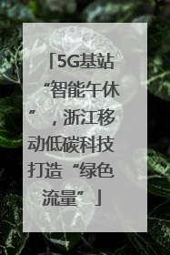 5G基站“智能午休”，浙江移动低碳科技打造“绿色流量”